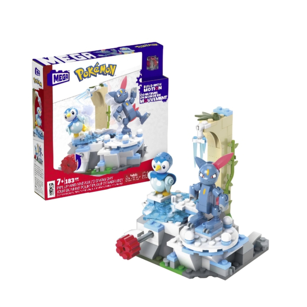 🧩♡Pokémon Ice Adventure Building Set with Blue Piplup and Glameow